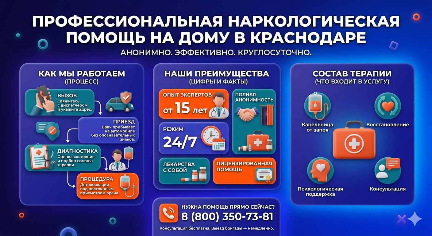 Инфографика о принципах лечения алкоголизма на дому в Моршанске: этапы вызова нарколога, преимущества анонимной детоксикации и состав медицинской помощи.